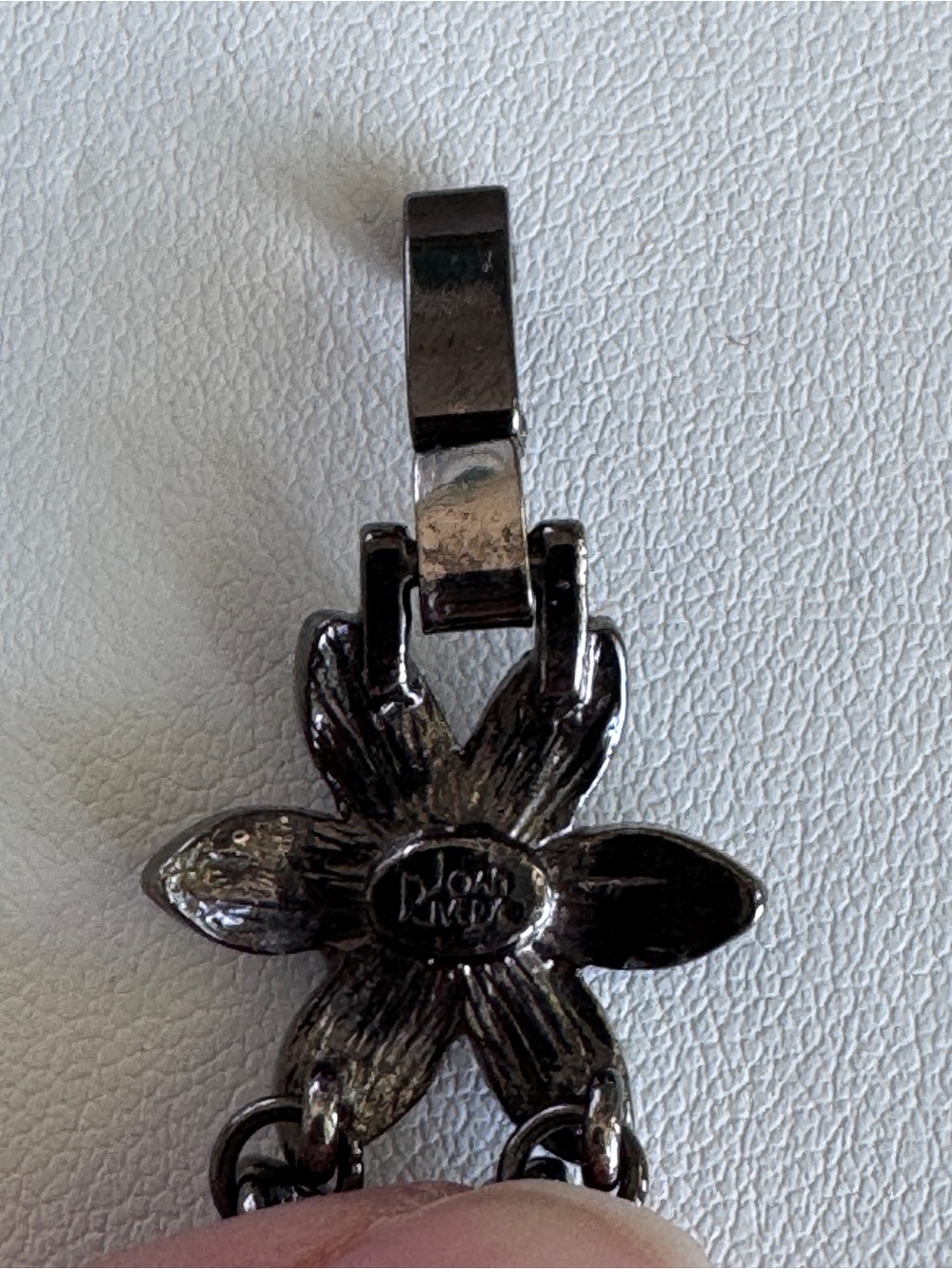 Joan Rivers Teal and Olive Flower Link Bracelet - Picture 6 of 8